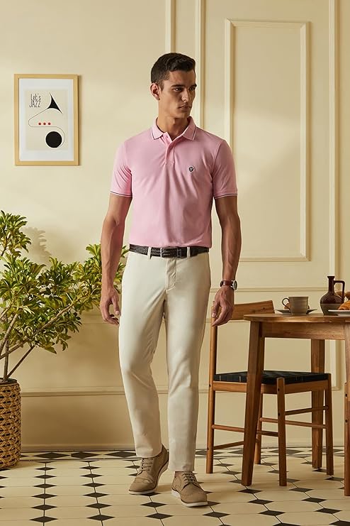 Van Heusen Men's Cotton Solid Regular Fit T-Shirt - Image 2